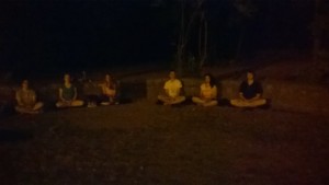 Meditation session at dusk