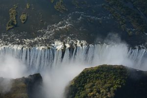 Water-spraying happiness at Victoria Falls Africa
