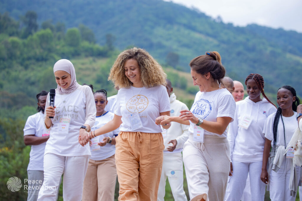 Happy peace lovers in a sabai mode